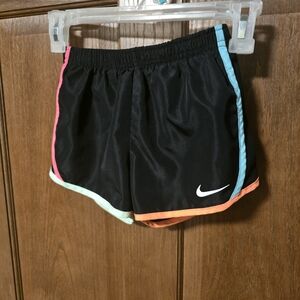 NWOT Nike Girls Black & Neon Athletic Shorts Built in Underwear - 6X